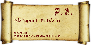 Pöpperl Milán névjegykártya